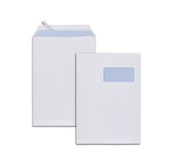 Pochettes blanches c4 90g f110x50 adhesives 229x324mm   pefc eco boite de 250 unites