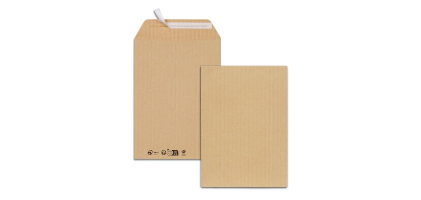 Pochettes kraft brun c5 90g adhesives 162x229mm pefc eco  boite de 500 unites