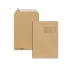 Pochettes kraft brun c4 90g f100x50 adhesives 229x324mm   pefc eco boite de 250 unites
