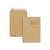 Pochettes kraft brun c4 90g f100x50 adhesives 229x324mm   pefc eco boite de 250 unites