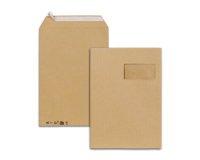 Pochettes kraft brun c4 90g f100x50 adhesives 229x324mm   pefc eco boite de 250 unites