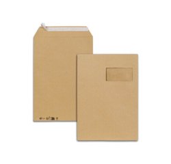 Pochettes kraft brun c4 90g f100x50 adhesives 229x324mm   pefc eco boite de 250 unites