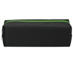 Trousse school ecokids pop rectangulaire pet 1           compartiment 22cm coloris     noir zip vert
