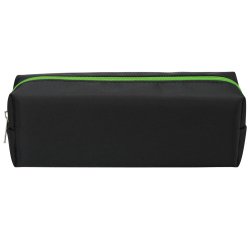 Trousse school ecokids pop rectangulaire pet 1           compartiment 22cm coloris     noir zip vert