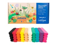 Pate a modeler sodertex patacire vegetale non         sechante pain 300gr coloris   assortis boite 10 unites