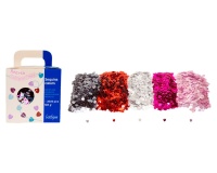 Sequin sodertex plat coeur 6mm coloris assortis pack     3000 unites