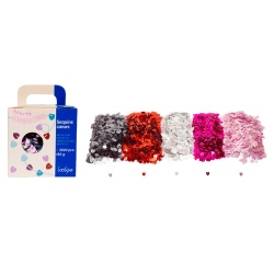 Sequin sodertex plat coeur 6mm coloris assortis pack     3000 unites