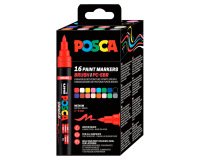 Marqueur à pigment PC-5BR BRUSH, étui de 16, assorti