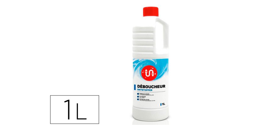 Déboucheur coldis liquide dissout matières organiques sans abîmer émail ni tuyauterie plastique flacon 1l