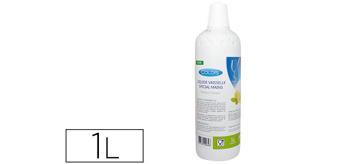 Liquide vaisselle coldis lavage manuel spécial ustensiles de cuisine plans de travail parfum citron flacon 1l