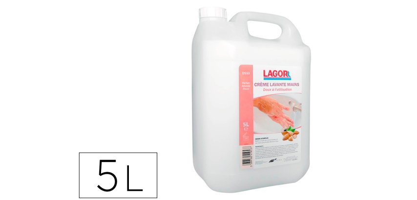 Crème lavante coldis lagor mains douces riche agents hydratants sans abrasifs solvants pétroliers parfum amande bidon 5l