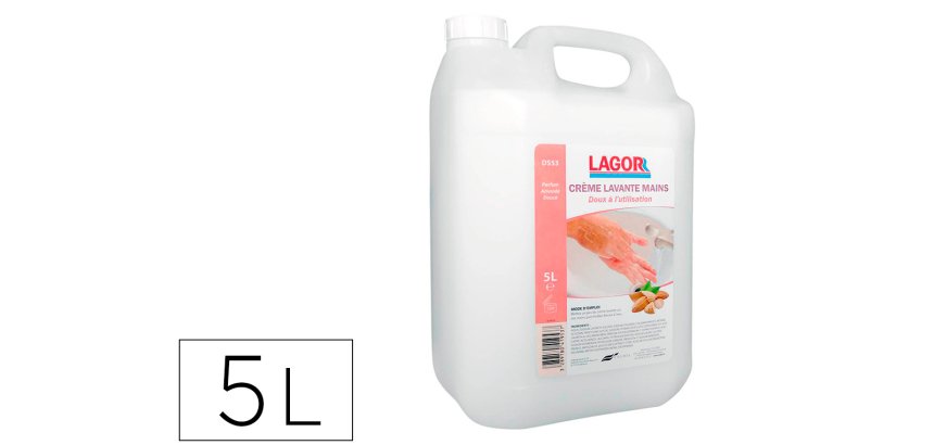 Crème lavante coldis lagor mains douces riche agents hydratants sans abrasifs solvants pétroliers parfum amande bidon 5l