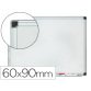 Tableau q-connect magnétique émaillé 800 degrés vitrifié cadre aluminium porte-marqueurs 60x90cm coloris blanc