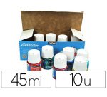 Peinture textile pébéo sétacolor tissus clairs couleurs assorties pailletées boîte 10 pots 45ml
