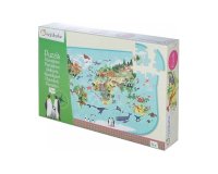 Puzzle avenue mandarine planisphère avec les animaux du monde