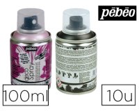 Spray pébéo décospray peinture acrylique 100ml coloris assortis set de 10 unités