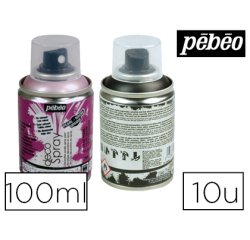 Spray pébéo décospray peinture acrylique 100ml coloris assortis set de 10 unités