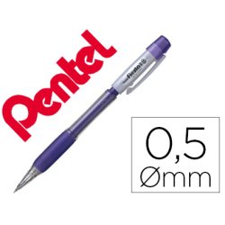 Porte-mine pentel fiesta grip caoutchouc confort agrafe et gomme rechargeable mine 0,5mm corps coloris violet