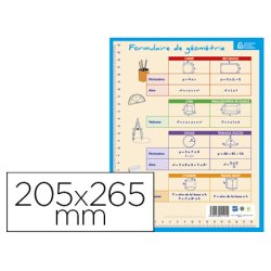 Fiche mémo bouchut carton souple pelliculé 25g unités de mesure et formulaire de géométrie recto/verso 20,5x26,5cm