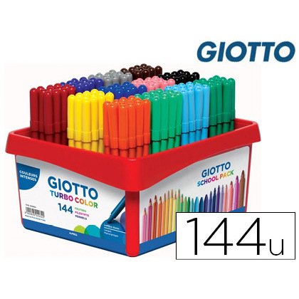 Feutre coloriage giotto turbo color ultra longue durée pointe bloquée polyester indéformable 12 coloris 144 unités