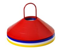 Plot de délimitation plastico rototech avec support diamètre 200mm hauteur 250mm coloris assortis bleu - lot de 20 un
