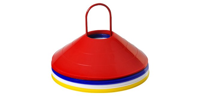 Plot de délimitation plastico rototech avec support diamètre 200mm hauteur 250mm coloris assortis bleu - lot de 20 un