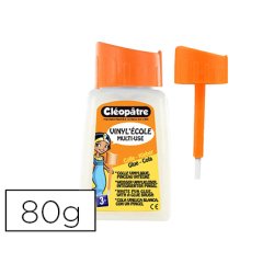 Colle vinylique cléopâtre vinyl'école flacon 80g avec pinceau incorporé