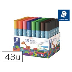 Feutre coloriage staedtler 328 triangulaire pointe fine 1mm coloris assortis pot 48 unités