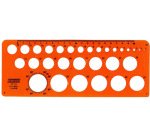 Normographe minerva cercles impairs/pairs standard n.18 pochoir diamètre 1mm à 30mm en plastique coloris orange