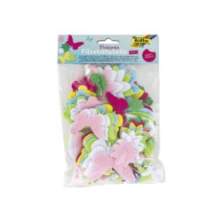 Feutrine folia formes adhésives thème printemps coloris assortis paquet 112 unités