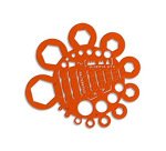 Normographe minerva trace écrous rond standard n.2 en plastique coloris orange