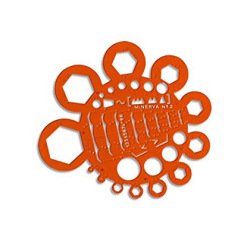 Normographe minerva trace écrous rond standard n.2 en plastique coloris orange