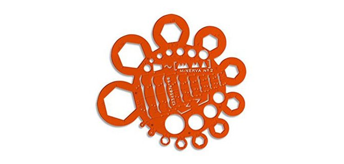 Normographe minerva trace écrous rond standard n.2 en plastique coloris orange