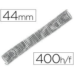 Spirale q-connect métallique relieur pas 4:1 400f calibre 1.2mm diamètre 44mm coloris noir boîte 25 unités