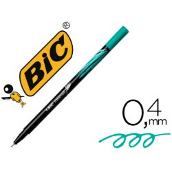 Stylo-feutre bic pointe fine intensity pointe aiguille baguée métal 0.4mm encre fluide intense sans bavures vert d'eau