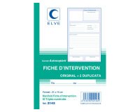 Manifold ficher d'intervention Elve 21 x 14 cm,  50 feuillets tripli