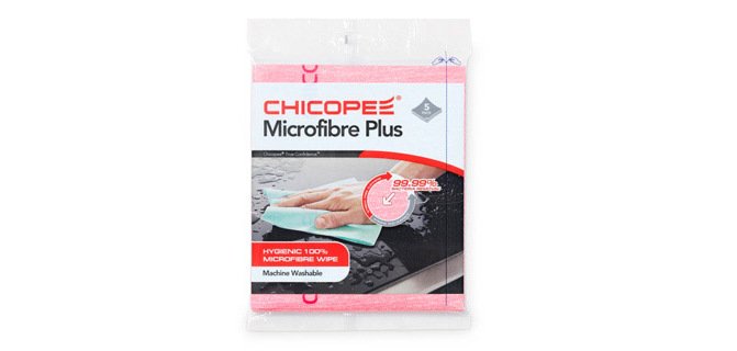 Lavette duradry microfibres plus 400x340mm coloris rouge sachet de 5 unités