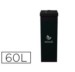 Corbeille paperflow tri sélectif déchets mixtes 60l polystyrène choc haute résistance robuste coloris noir