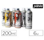 Spray pébéo décospray peinture acrylique indélébile utilisation intérieur extérieur coloris assortis set 6 unités 200ml