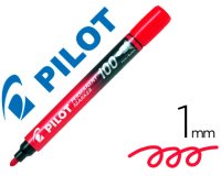 Marqueur pilot 100 permanent pointe ogive fine 1/4,5mm      tout support resiste a l'eau  coloris rouge