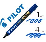 Marqueur permanent MARKER 400 pointe biseautée large encre bleue