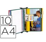 Pupitre mural tarifold pivots métal a4 avec 10 poches coloris assortis
