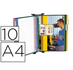Pupitre mural tarifold pivots métal a4 avec 10 poches coloris assortis