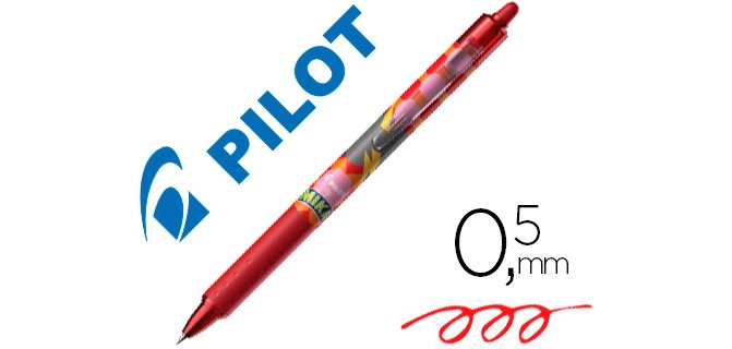 Roller pilot frixion ball clicker 0.7 mika édition limitée éclair écriture moyenne 0.5mm encre rouge effaçable