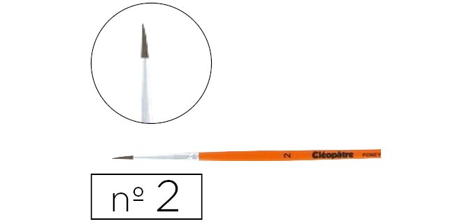 Pinceau cléopâtre nº2 poils de poney bois fsc vernis protecteur