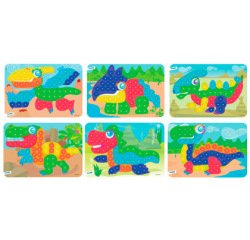 Jeu miniland planches dino 31x21cm pack de 6 unités