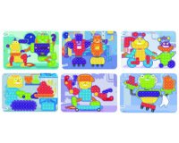 Jeu miniland planches robots 31x21cm pack de 6 unités
