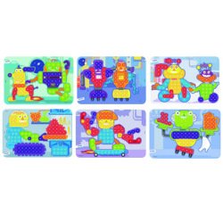 Jeu miniland planches robots 31x21cm pack de 6 unités