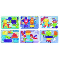 Jeu miniland planches robots 31x21cm pack de 6 unités