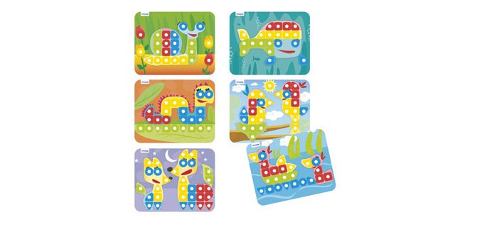 Jeu miniland superpegs pack de 6 planches